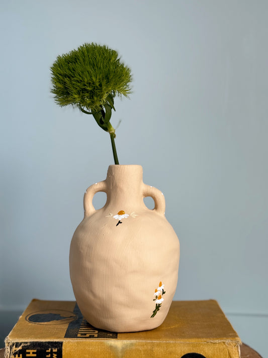 Daisies Hand Painted Ceramic Vase