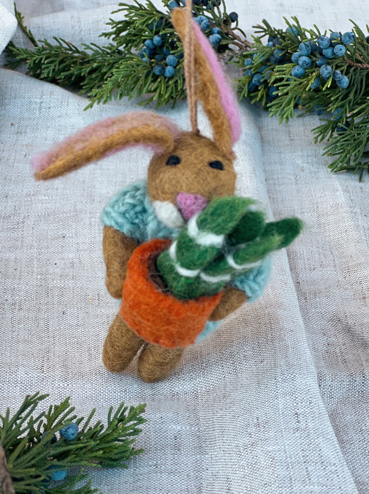 Rabbit Plant Lady Ornament