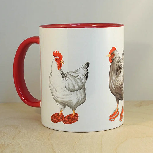 Hen Wearing Slippers Mug