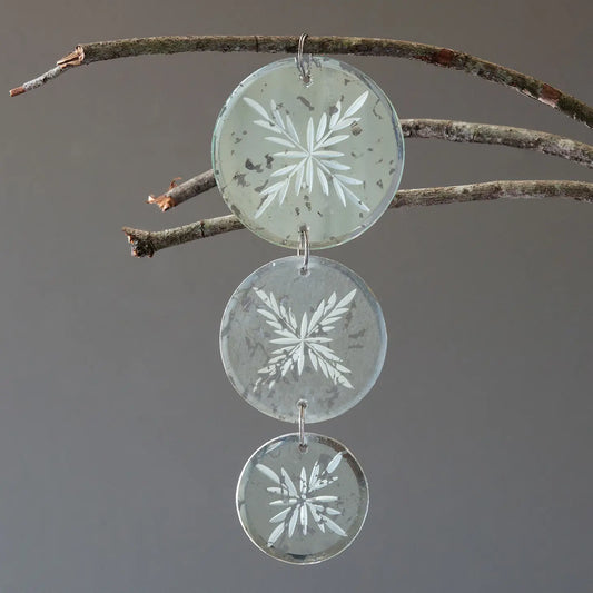 Circle Etched Glass Ornament