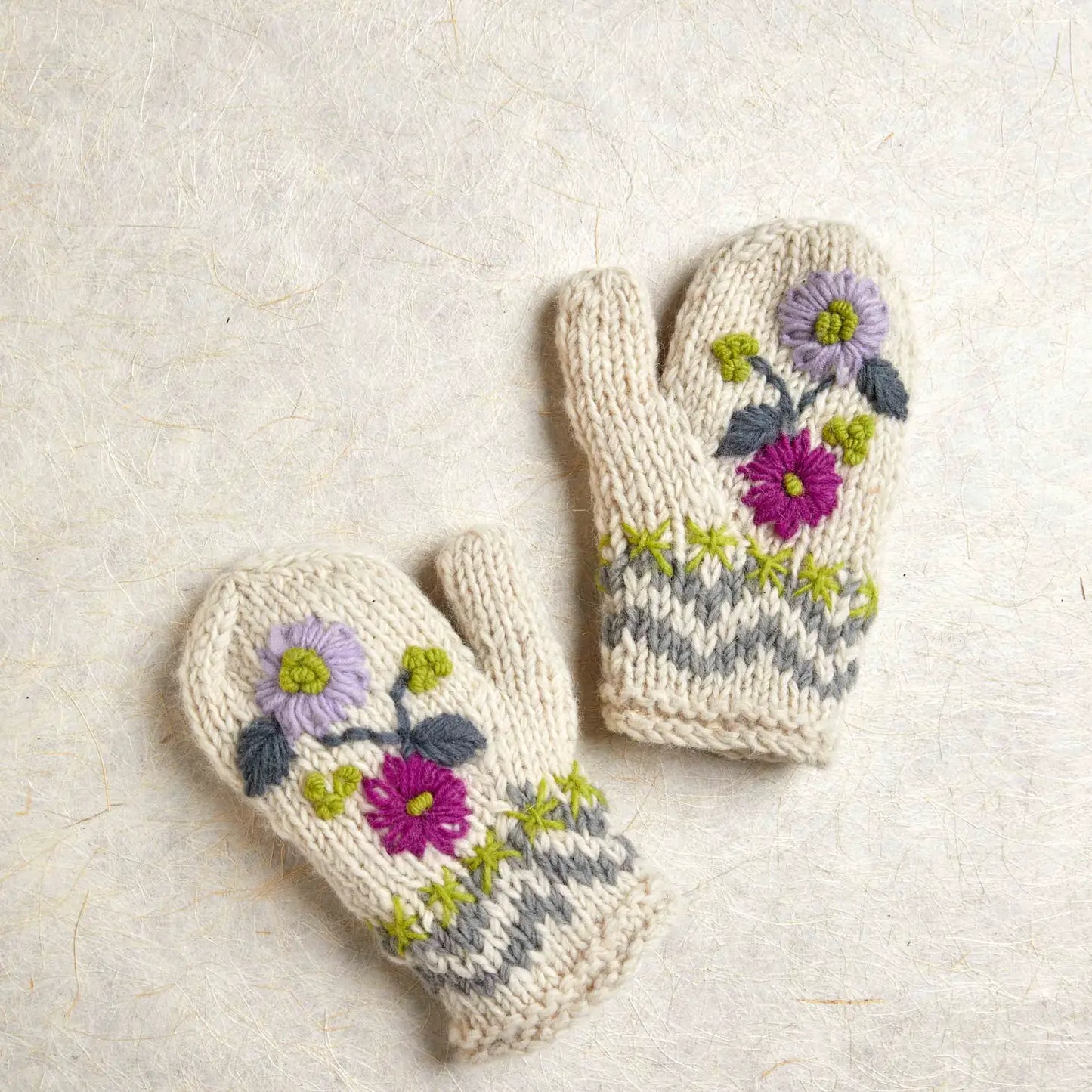 Kids Ecru Mittens